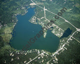 Aerial image of [4771] Brooks Lake in Newaygo, MI with Canvas Wrap frame