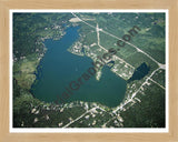 Aerial image of [4771] Brooks Lake in Newaygo, MI with Natural Wood frame