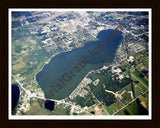 Aerial image of [4773] Lake Cadillac in Wexford, MI with Black Wood frame