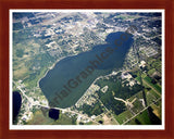 Aerial image of [4773] Lake Cadillac in Wexford, MI with Cherry Wood frame