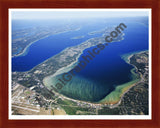 Aerial image of [4774] Grand Traverse Bay with Cherry Wood frame