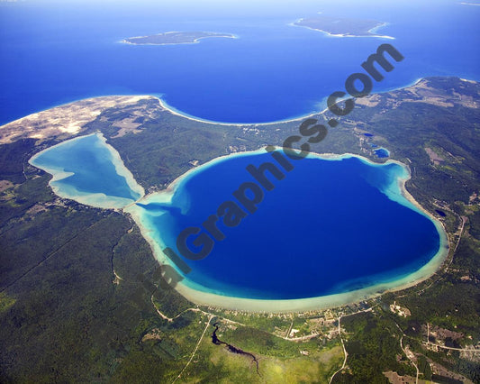 Aerial image of [4777] Big & Little Glen Lakes in Leelanau, MI with No frame