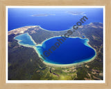 Aerial image of [4777] Big & Little Glen Lakes in Leelanau, MI with Natural Wood frame