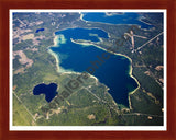 Aerial image of [4779] Green Lake in Grand Traverse, MI with Cherry Wood frame