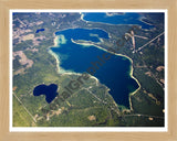 Aerial image of [4779] Green Lake in Grand Traverse, MI with Natural Wood frame