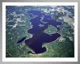 Aerial image of [4781] Long Lake in Grand Traverse, MI with Silver Metal frame