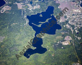 Aerial image of [4782] Bass Lake in Grand Traverse, MI with Canvas Wrap frame