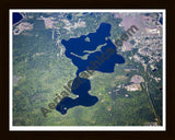 Aerial image of [4782] Bass Lake in Grand Traverse, MI with Black Wood frame