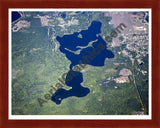 Aerial image of [4782] Bass Lake in Grand Traverse, MI with Cherry Wood frame