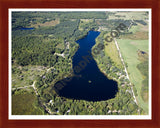 Aerial image of [4786] Little Long Lake in Osceola, MI with Cherry Wood frame