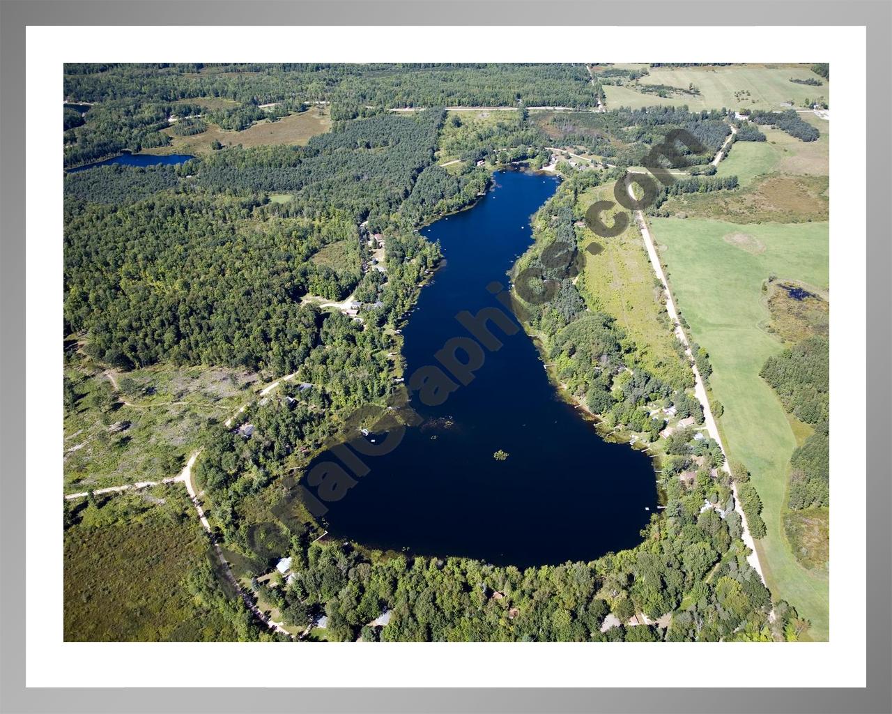 Aerial image of [4786] Little Long Lake in Osceola, MI with Silver Metal frame