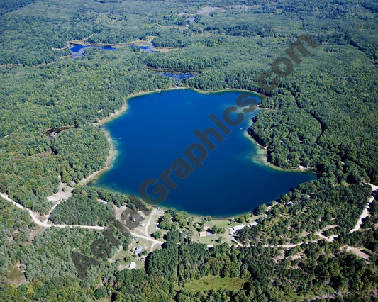 Aerial image of [4787] Strawberry Lake in Osceola, MI with No frame