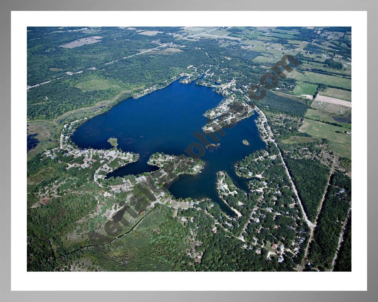 Aerial image of [4788] Indian Lake in Montcalm, MI with Silver Metal frame