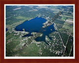 Aerial image of [4788] Indian Lake in Montcalm, MI with Cherry Wood frame