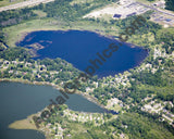 Aerial image of [4833] Round Lake in Livingston, MI with Canvas Wrap frame