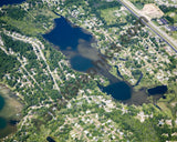 Aerial image of [4834] Handy Lake in Livingston, MI with Canvas Wrap frame