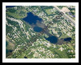 Aerial image of [4834] Handy Lake in Livingston, MI with Black Metal frame