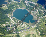 Aerial image of [4835] Maxfield Lake in Livingston, MI with Canvas Wrap frame