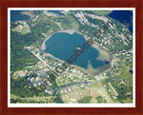 Aerial image of [4835] Maxfield Lake in Livingston, MI with Cherry Wood frame