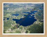 Aerial image of [4837] McLaren Lake in Oceana, MI with Natural Wood frame