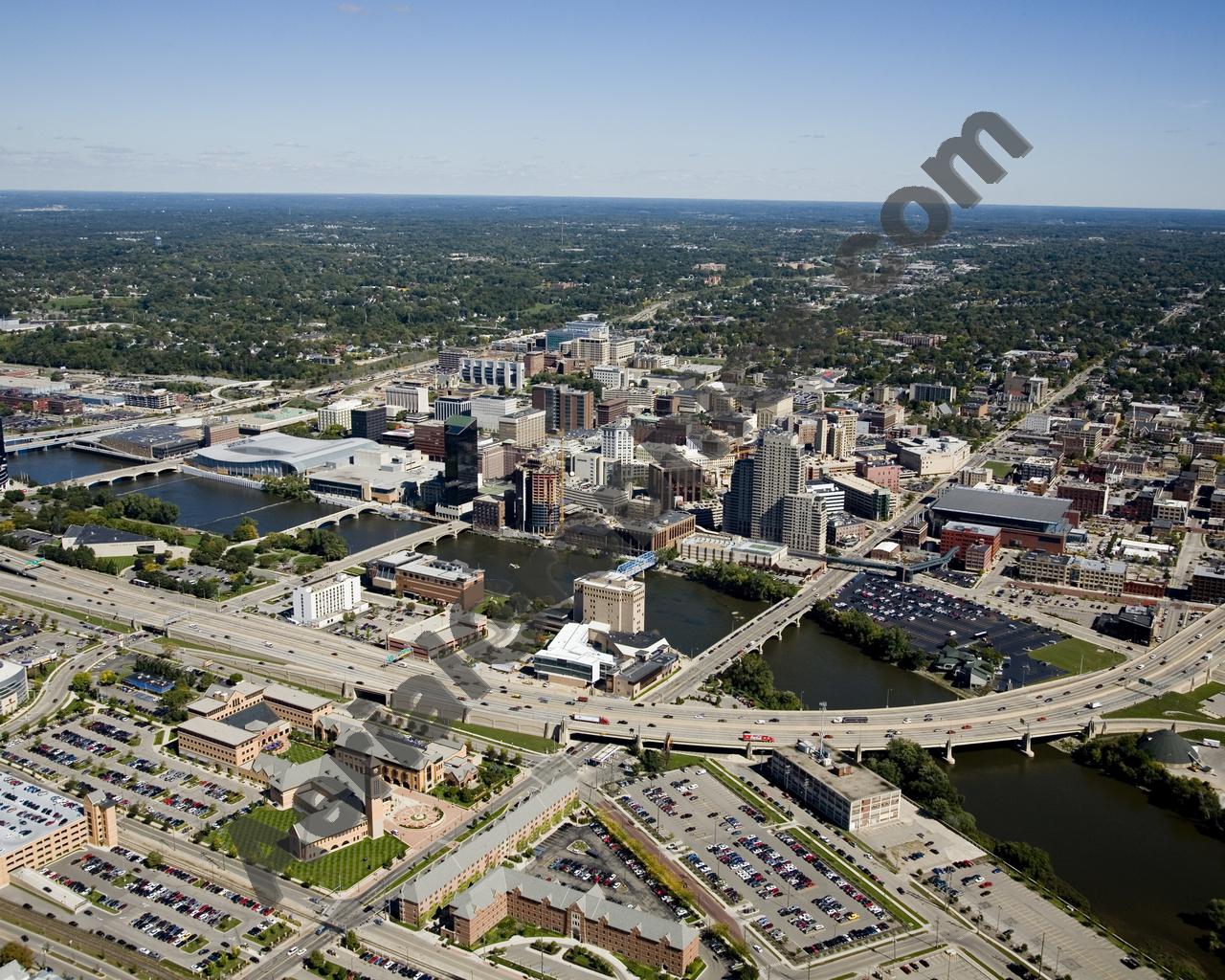 Aerial image of [4888] Grand Rapids with Canvas Wrap frame