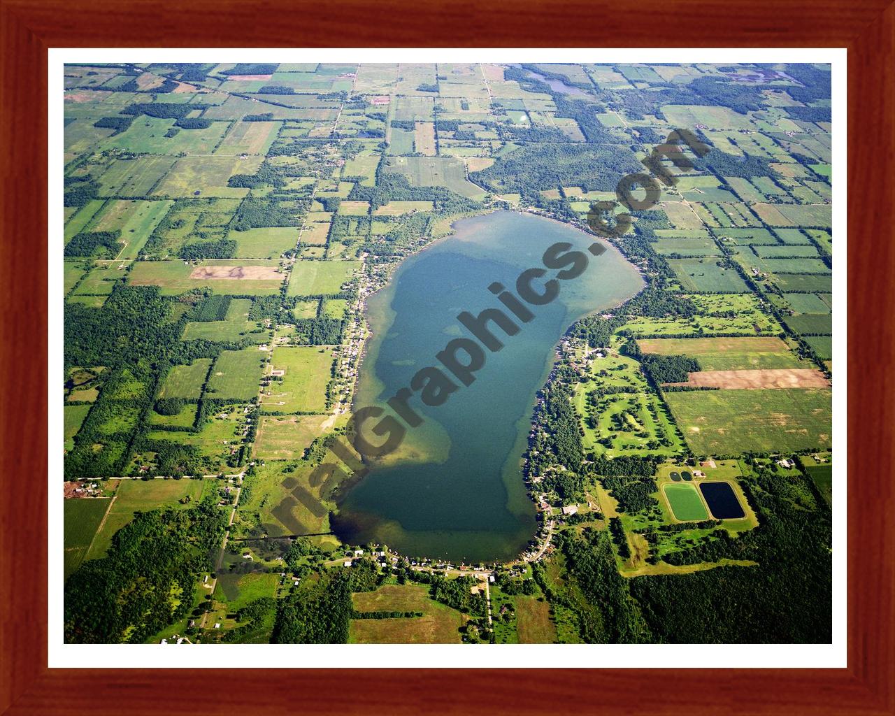 Aerial image of [4936] Duck in Calhoun, MI with Cherry Wood frame