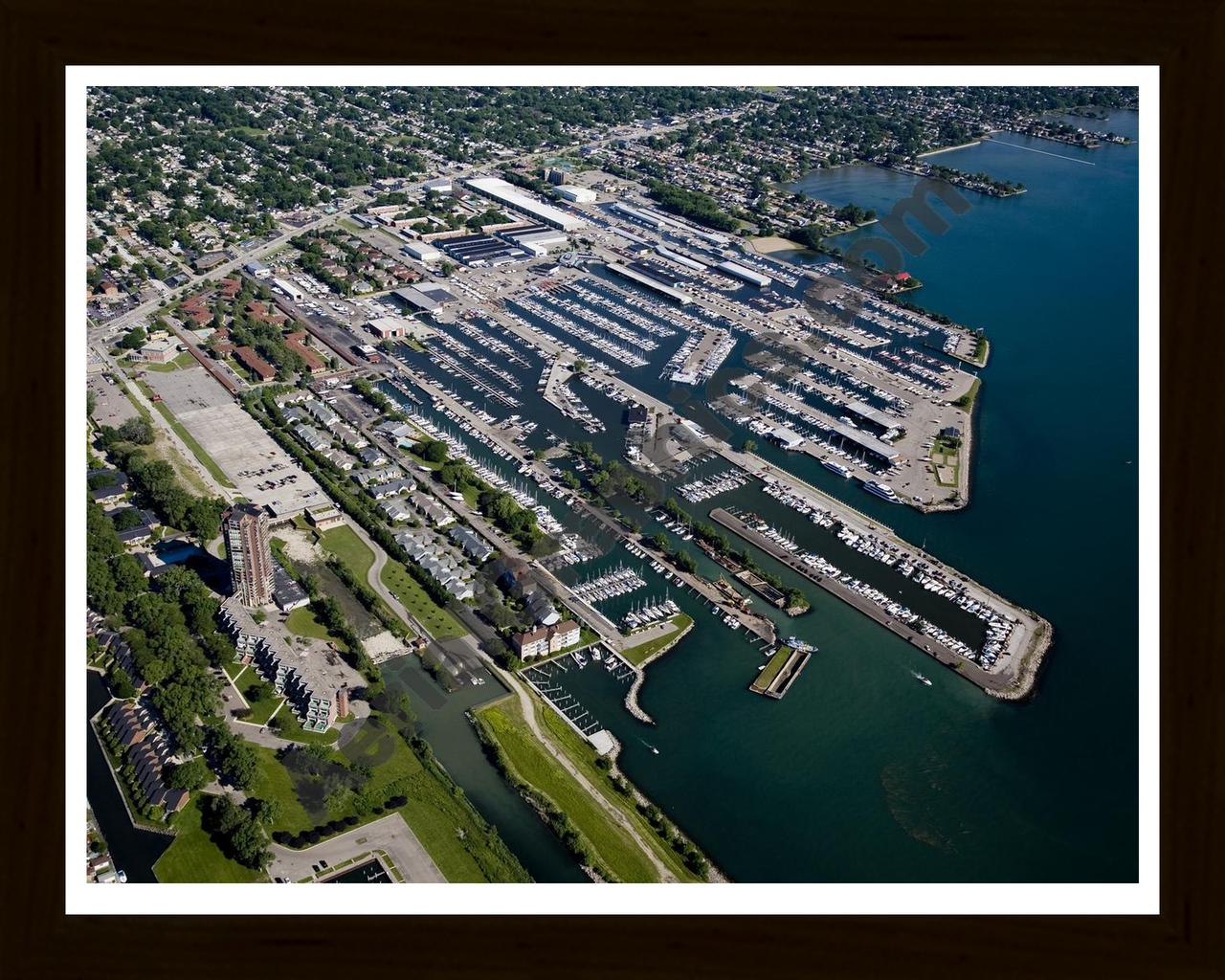 Aerial image of [4955] Nine Mile Tower with Black Wood frame