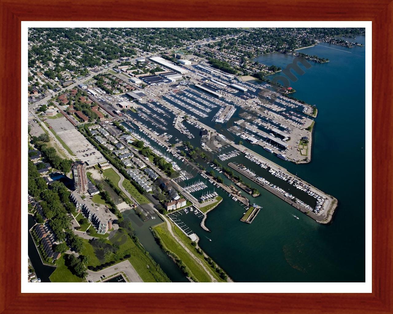 Aerial image of [4955] Nine Mile Tower with Cherry Wood frame