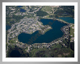 Aerial image of [4956] Oxford Lake in Oakland, MI with Silver Metal frame