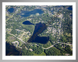 Aerial image of [4957] Elkhorn Lake in Oakland, MI with Silver Metal frame