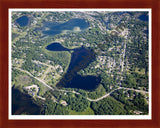 Aerial image of [4957] Elkhorn Lake in Oakland, MI with Cherry Wood frame