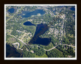 Aerial image of [4957] Elkhorn Lake in Oakland, MI with Black Wood frame