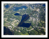 Aerial image of [4957] Elkhorn Lake in Oakland, MI with Black Metal frame