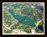 Aerial image of [4962] Deer Lake in Oakland, MI with Black Wood frame