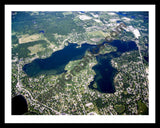 Aerial image of [4966] Lotus Lake & Maceday Lake in Oakland, MI with Black Metal frame