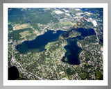 Aerial image of [4966] Lotus Lake & Maceday Lake in Oakland, MI with Silver Metal frame