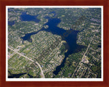 Aerial image of [4968] Lake Oakland in Oakland, MI with Cherry Wood frame