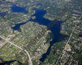 Aerial image of [4968] Lake Oakland in Oakland, MI with Canvas Wrap frame