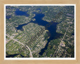 Aerial image of [4968] Lake Oakland in Oakland, MI with Natural Wood frame