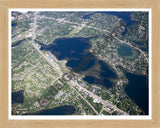 Aerial image of [4969] Loon Lake in Oakland, MI with Natural Wood frame