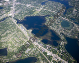 Aerial image of [4969] Loon Lake in Oakland, MI with Canvas Wrap frame