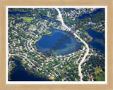 Aerial image of [4971] Schoolhouse Lake in Oakland, MI with Natural Wood frame