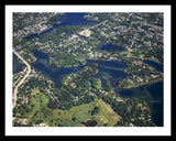 Aerial image of [4972] Mohawk Lake & Wormer Lake in Oakland, MI with Black Metal frame