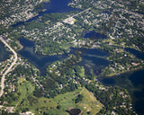 Aerial image of [4972] Mohawk Lake & Wormer Lake in Oakland, MI with Canvas Wrap frame