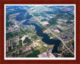 Aerial image of [4974] Belleville Lake in Wayne, MI with Cherry Wood frame