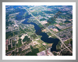 Aerial image of [4974] Belleville Lake in Wayne, MI with Silver Metal frame