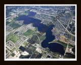 Aerial image of [4975] Ford Lake in Wayne, MI with Black Wood frame