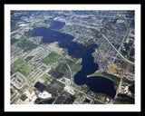 Aerial image of [4975] Ford Lake in Wayne, MI with Black Metal frame