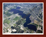 Aerial image of [4975] Ford Lake in Wayne, MI with Cherry Wood frame