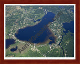 Aerial image of [4976] Portage Lake in Livingston, MI with Cherry Wood frame